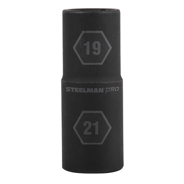 Steelman 1/2" Drive 6-Point 19mm x 21mm Impact Flip Socket 60229